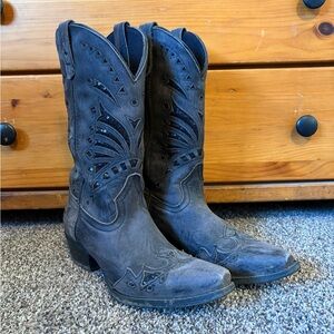 Dan Post Black Heeled Cowboy Boots